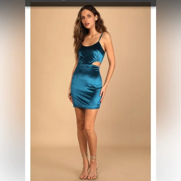 Lulus | Dresses | Lulus Cabaret Cutie Teal Cutout Bodycon Mini Dress Size  Xs | Poshmark